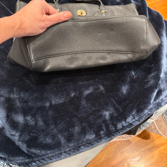 Coach Black Pebbled Leather Tote with Gold Accents - Picture 4 of 9